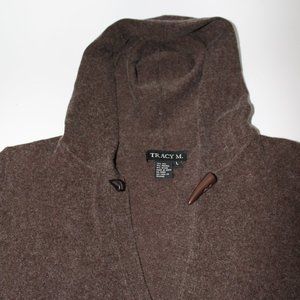 Tracy M_Size L_Heather brown pullover sweater w/hoodie